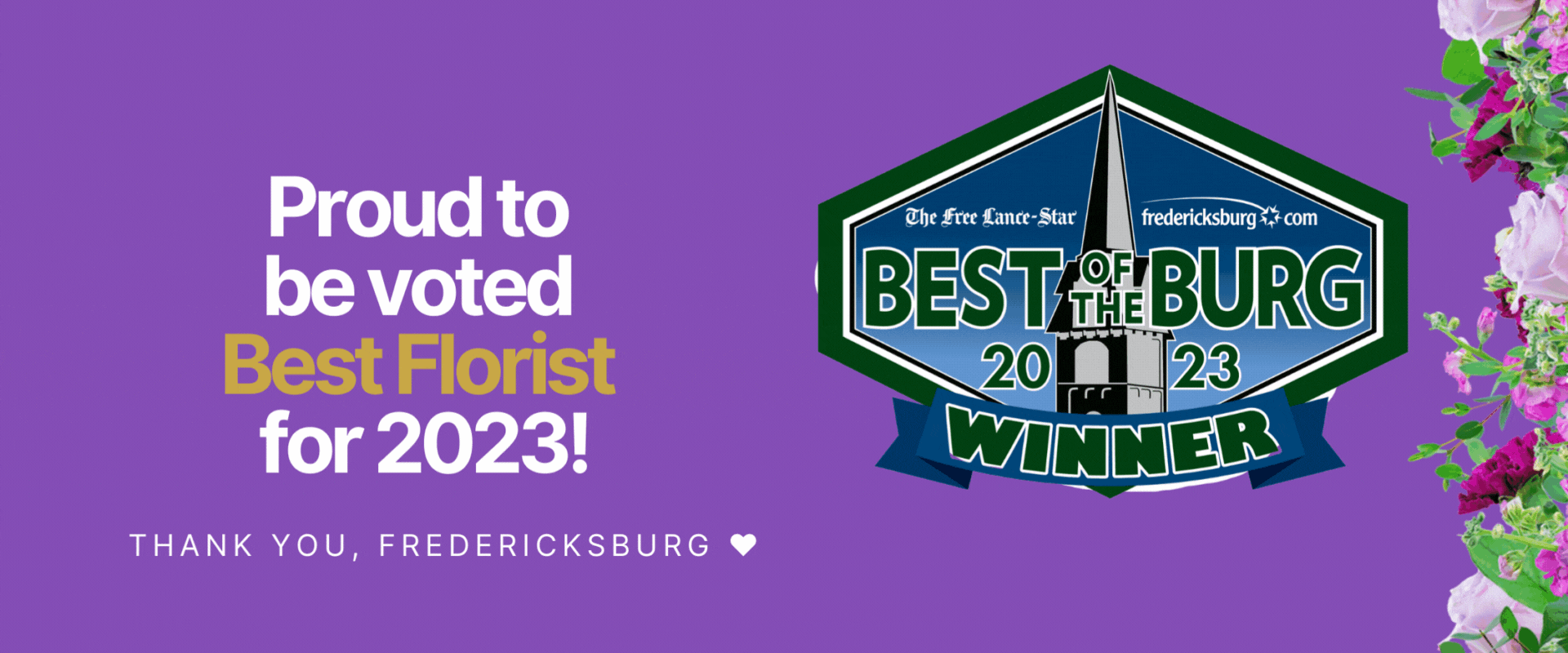 Voted Best Florist in Fredericksburg, VA